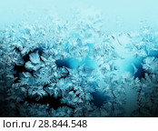 Frosty pattern on winter window. Стоковое фото, фотограф ElenArt / Фотобанк Лори