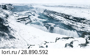 Gullfoss landscape, Golden Waterfall, Iceland (2017 год). Стоковое фото, фотограф EugeneSergeev / Фотобанк Лори