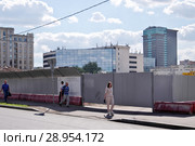 Москва. Летниковская улица. Строительство бизнес-центра "Святогор" (2018 год). Редакционное фото, фотограф Илюхина Наталья / Фотобанк Лори