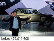 Директор по дизайну ПАО "Автоваз" Стив Маттин во время презентации концептуального внедорожника Lada 4х4 Vision на московском международном автомобильном салоне (ММАС – 2018) в МВЦ "Крокус Экспо" Редакционное фото, фотограф Николай Винокуров / Фотобанк Лори