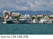 Sochi, Russia - June 2. 2018. yacht Chayka, Shellest and others in seaport. Редакционное фото, фотограф Володина Ольга / Фотобанк Лори