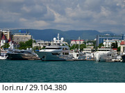 Sochi, Russia - June 2. 2018. yacht Chayka, Shellest and others in seaport. Редакционное фото, фотограф Володина Ольга / Фотобанк Лори