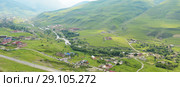 Высокогорный посёлок Верхний Фиагдон в Куртатинском ущелье, республика Северная Осетия, Россия (2017 год). Стоковое фото, фотограф Ирина Носова / Фотобанк Лори