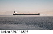 Oil tank ship goes in Gulf of Aqaba (2018 год). Стоковое фото, фотограф EugeneSergeev / Фотобанк Лори