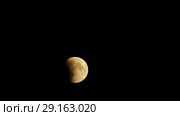 Полное лунное затмение 28 июля 2018 года. Total Lunar Eclipse on July 27–28, 2018. Стоковое видео, видеограф Евгений Романов / Фотобанк Лори