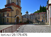 New Athos, Abkhazia - June 3. 2018. courtyard in Novy Afonsky for men Monastery. Редакционное фото, фотограф Володина Ольга / Фотобанк Лори