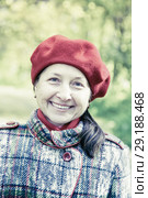 senior woman in autumn park. Стоковое фото, фотограф Яков Филимонов / Фотобанк Лори
