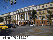 Voronezh, Russia - August 23. 2018 technical school of construction technology on Prospekt Revolyutsii. Редакционное фото, фотограф Володина Ольга / Фотобанк Лори