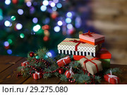 Room with Christmas tree. Стоковое фото, фотограф Типляшина Евгения / Фотобанк Лори