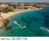 Ayia Napa, Cyprus - November 1. 2018. View from above on Makronissos Beach Resort. Редакционное фото, фотограф Володина Ольга / Фотобанк Лори