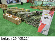 Кубинка, военно-патриотический парк "Патриот", Международный военно-технический форум "Армия-2018". Сирийская экспозиция. Американские ПТРК "Тоу", "Джавелин" и европейский "Милан" захваченные у террористов в Сирии. Редакционное фото, фотограф Игорь Долгов / Фотобанк Лори