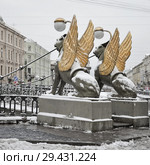 Санкт-Петербург. Грифоны Банковского моста (2015 год). Редакционное фото, фотограф Александр Алексеев / Фотобанк Лори