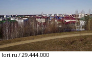 Вид на город Ханты-Мансийск. View of the Khanty-Mansiysk city from Church of the Resurrection. Pan. (2016 год). Стоковое видео, видеограф Евгений Романов / Фотобанк Лори