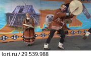 Incendiary dance of indigenous inhabitants of Kamchatka with tambourine (2018 год). Редакционное видео, видеограф А. А. Пирагис / Фотобанк Лори