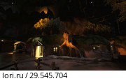 Territory of the amusement Shrek in DreamWorks in Motiongate at Dubai Parks and Resorts (2018 год). Редакционное фото, фотограф Юлия Машкова / Фотобанк Лори