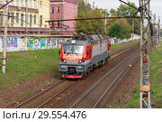 Электровоз ЭП20 "Олимп". Москва (2018 год). Редакционное фото, фотограф Александр Щепин / Фотобанк Лори