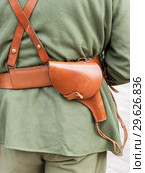 Vintage leather holster on the belt. Стоковое фото, фотограф FotograFF / Фотобанк Лори