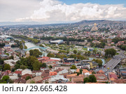 Aerial view of Tbilisi (2018 год). Стоковое фото, фотограф Юлия Бабкина / Фотобанк Лори