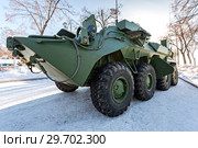 The unified command-staff vehicle R-149MA1 of russian army based on the BTR-80 (2018 год). Редакционное фото, фотограф FotograFF / Фотобанк Лори