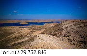 Landscape of Sudochye lake aka part of former Aral sea at Urga fishing village, Karakalpakstan, Uzbekistan (2017 год). Стоковое фото, фотограф Сергей Майоров / Фотобанк Лори