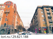 Санкт-Петербург, Вид на улицу Графтио. Дом-музей Ф.И. Шаляпина (2018 год). Редакционное фото, фотограф Дудакова Мария / Фотобанк Лори