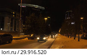 Город Екатеринбург ночью. Деловой центр. Yekaterinburg city at night. Downtown (2019 год). Стоковое видео, видеограф Евгений Романов / Фотобанк Лори