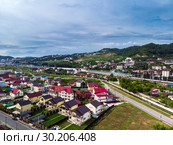 Residential buildings in Adler district of Sochi in Russia (2018 год). Стоковое фото, фотограф Володина Ольга / Фотобанк Лори
