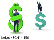 Businessman in dollar and debt concept. Стоковое фото, фотограф Elnur / Фотобанк Лори