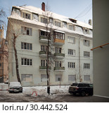 Москва, выселенный дом на улице Панкратьевский переулок (2019 год). Редакционное фото, фотограф Дмитрий Неумоин / Фотобанк Лори