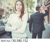 Offended girl after quarrel with boyfriend. Стоковое фото, фотограф Яков Филимонов / Фотобанк Лори