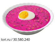 Cold beetroot soup. Стоковое фото, фотограф Яков Филимонов / Фотобанк Лори