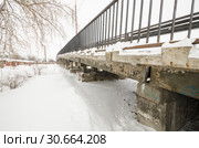 "Горбатый" мост в городе Котлас. Россия, Архангельская область (2019 год). Стоковое фото, фотограф Яковлев Сергей / Фотобанк Лори