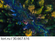 Воздушный шар в реке. Стоковое фото, фотограф Евгений Горбунов / Фотобанк Лори