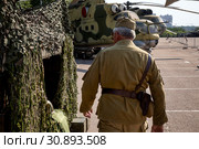 Реконструкция расположения военной части Советской армии в Афганистане в рамках фестиваля "Времена и эпохи" в Москве (2019 год). Редакционное фото, фотограф Николай Винокуров / Фотобанк Лори