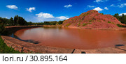 Rural landscape with pond aka queen Sheba bath, Axum, Ethiopia (2012 год). Стоковое фото, фотограф Сергей Майоров / Фотобанк Лори