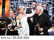 Аглая Тарасова, Светлана Ходченкова,  Василий Лановой (2019 год). Редакционное фото, фотограф Ольга Зиновская / Фотобанк Лори