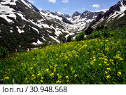 Горы в бассейне реки Большая Дукка, Архыз, КЧР. Стоковое фото, фотограф Оглоблин Андрей Николаевич / Фотобанк Лори