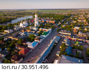 Aerial view of Shuya (2019 год). Стоковое фото, фотограф Яков Филимонов / Фотобанк Лори