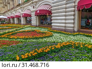 Седьмой ежегодный фестиваль живых цветов в ГУМе. Июль 2019 года. Красная площадь. Город Москва. Редакционное фото, фотограф Владимир Сергеев / Фотобанк Лори