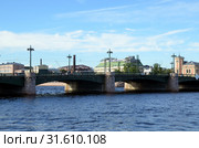 Вид на Сампсониевский мост через Большую Невку, Санкт-Петербург (2019 год). Редакционное фото, фотограф Светлана Колобова / Фотобанк Лори