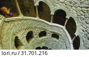 Famous landmark Quinta da Regaleira estate, Sintra. Portugal (2019 год). Редакционное видео, видеограф Яков Филимонов / Фотобанк Лори