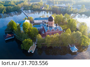 Aerial view of Holy-Vvedensky nunnery at Vladimir region. Russia (2019 год). Стоковое фото, фотограф Яков Филимонов / Фотобанк Лори