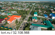 Татарстан. Село Черемшан. Вид с воздуха. Tatarstan. The Village Of Cheremshan. Aerial view. Стоковое фото, фотограф Евгений Романов / Фотобанк Лори
