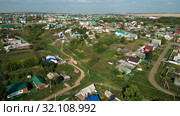Татарстан. Село Черемшан. Вид с воздуха. Tatarstan. The Village Of Cheremshan. Aerial view. Стоковое фото, фотограф Евгений Романов / Фотобанк Лори