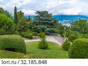Livadia, Crimea - July 10. 2019. Park on territory of the Livadia Palace, the Residence of Russian Tsars. Редакционное фото, фотограф Володина Ольга / Фотобанк Лори