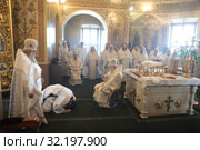 Литургия в Троицком соборе Подольска (2019 год). Редакционное фото, фотограф Дмитрий Неумоин / Фотобанк Лори