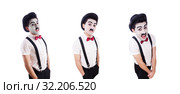 Personification of Charlie Chaplin on white. Стоковое фото, фотограф Elnur / Фотобанк Лори