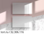 Business card Mockup. Top lighting shadows overlay. Стоковая иллюстрация, иллюстратор Анастасия Филиппова / Фотобанк Лори