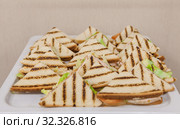 Sandwiches on a dish. Стоковое фото, фотограф Дмитрий Тищенко / Фотобанк Лори