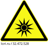Предупреждающий знак. Оптическое излучение. Стоковая иллюстрация, иллюстратор Владимир Макеев / Фотобанк Лори